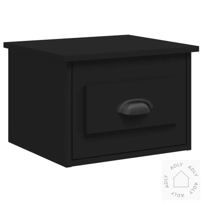 Veggmontert Nattbord Svart 41,5X36X28 Cm