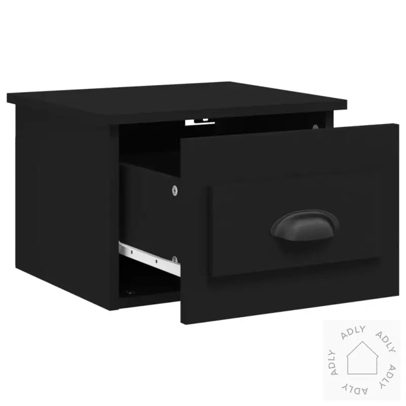 Veggmontert Nattbord Svart 41,5X36X28 Cm