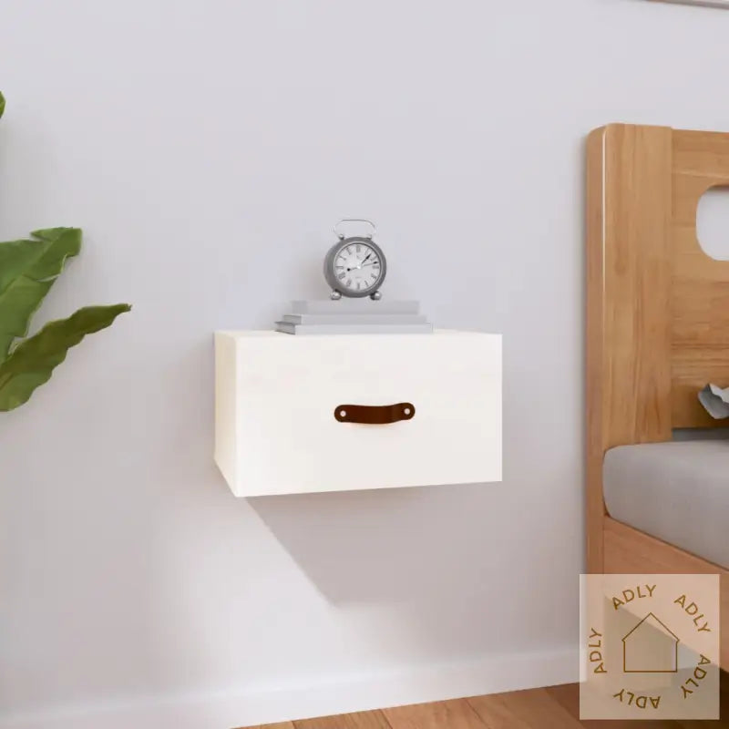 Veggmontert Nattbord Hvit 40X29,5X22 Cm