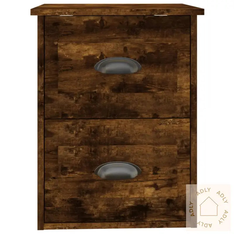 Veggmontert Nattbord Røkt Eik 41,5X36X53 Cm