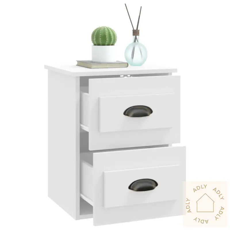 Veggmontert Nattbord Hvit 41,5X36X53 Cm