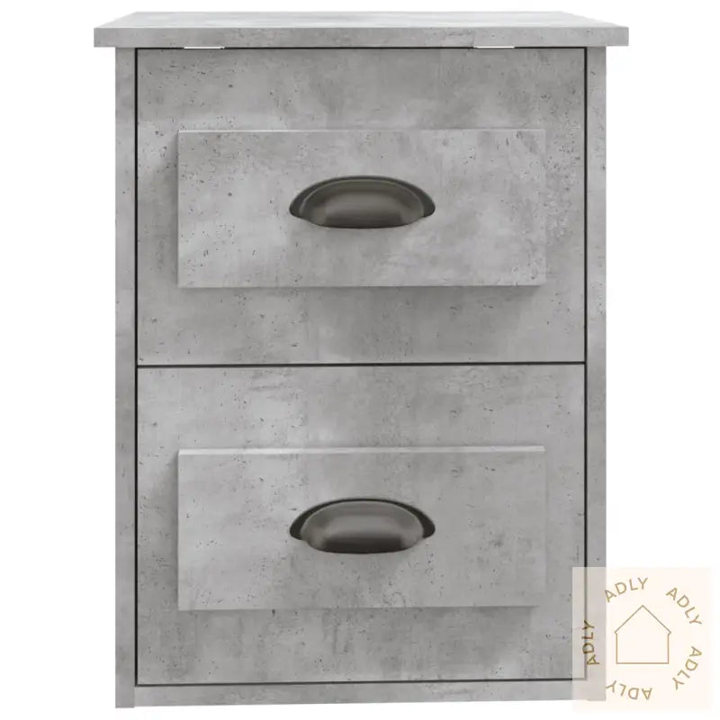 Veggmontert Nattbord Betonggrå 41,5X36X53 Cm