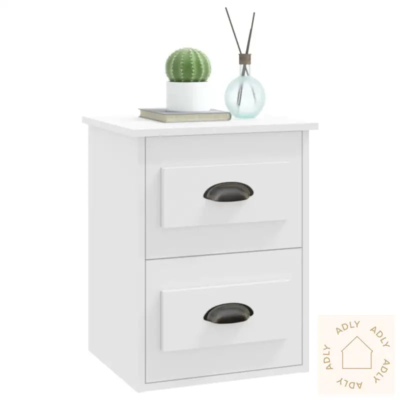 Veggmontert Nattbord Hvit 41,5X36X53 Cm