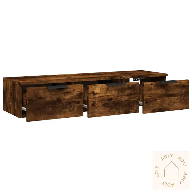 Veggskap Røkt Eik 102X30X20 Cm Konstruert Tre