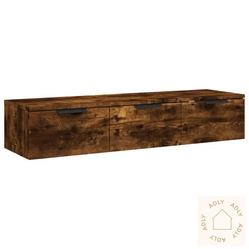 Veggskap Røkt Eik 102X30X20 Cm Konstruert Tre