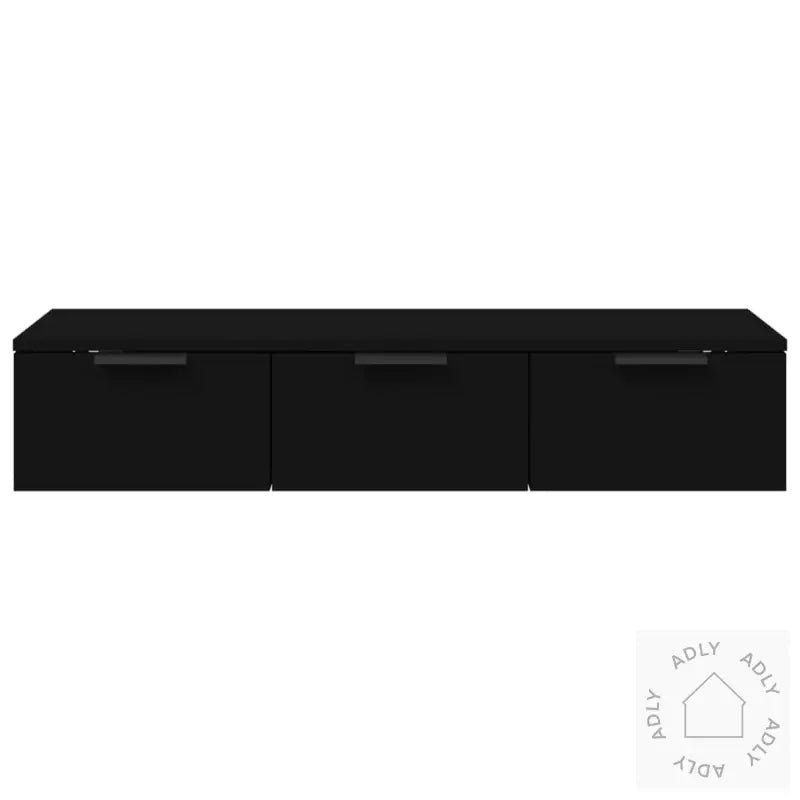 Veggskap Svart 102X30X20 Cm Konstruert Tre