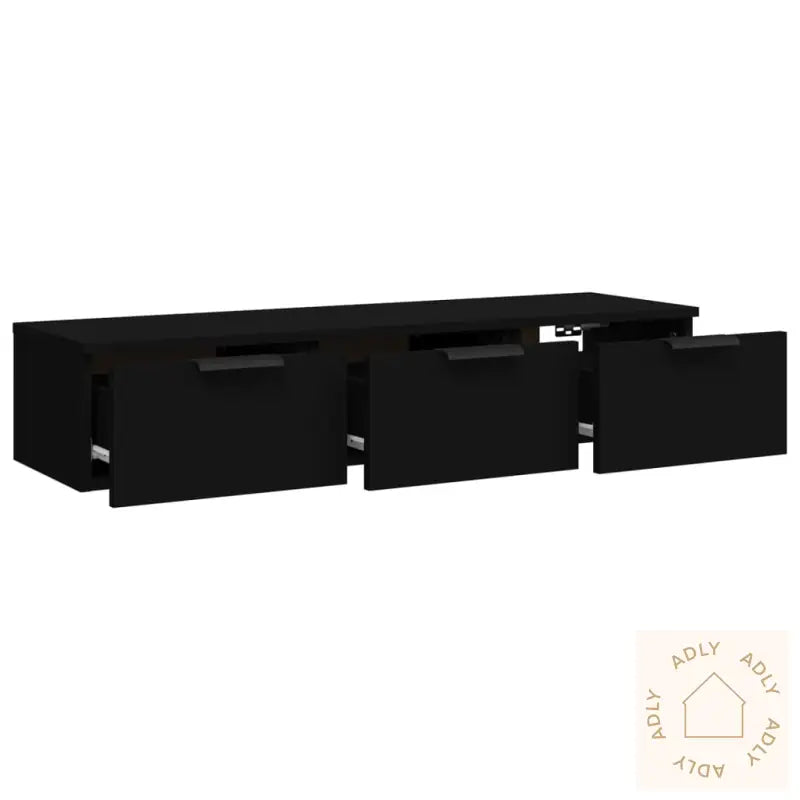 Veggskap Svart 102X30X20 Cm Konstruert Tre