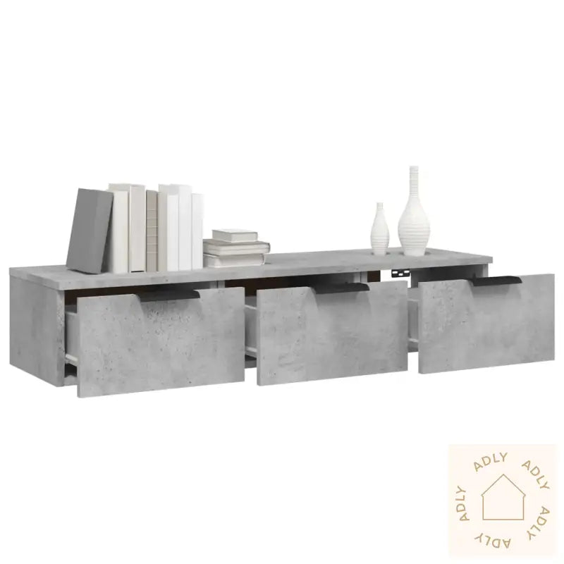 Veggskap Betonggrå 102X30X20 Cm Konstruert Tre