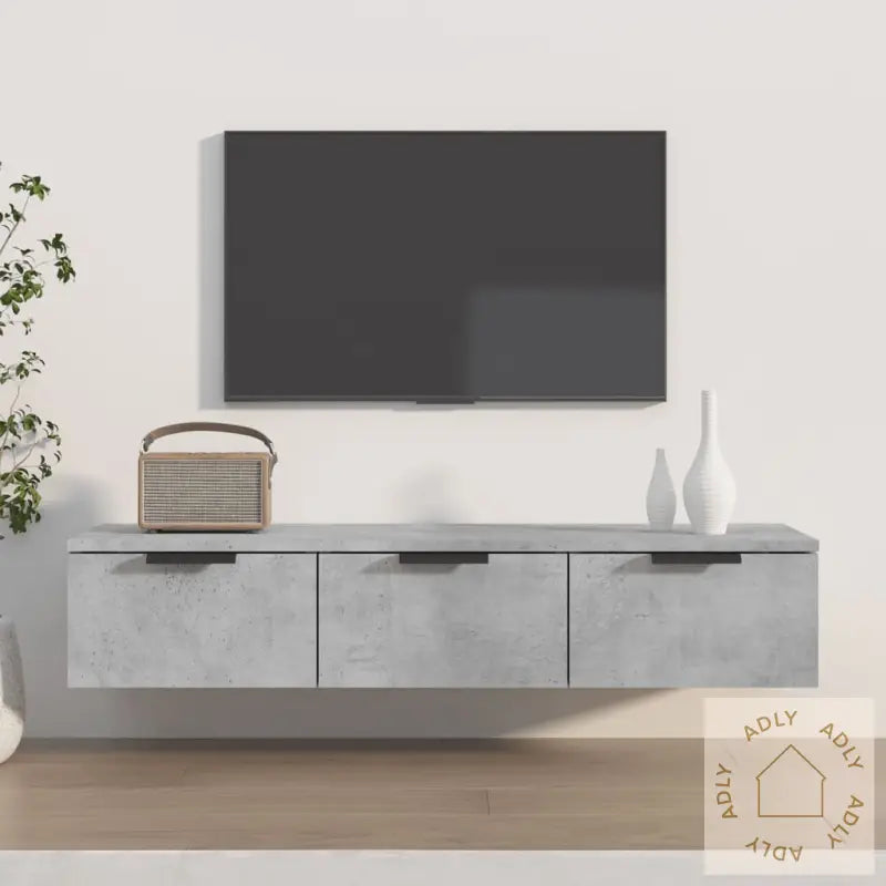 Veggskap Betonggrå 102X30X20 Cm Konstruert Tre