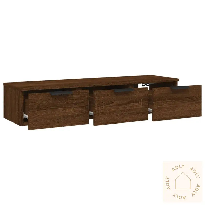 Veggskap Brun Eik 102X30X20 Cm Konstruert Tre
