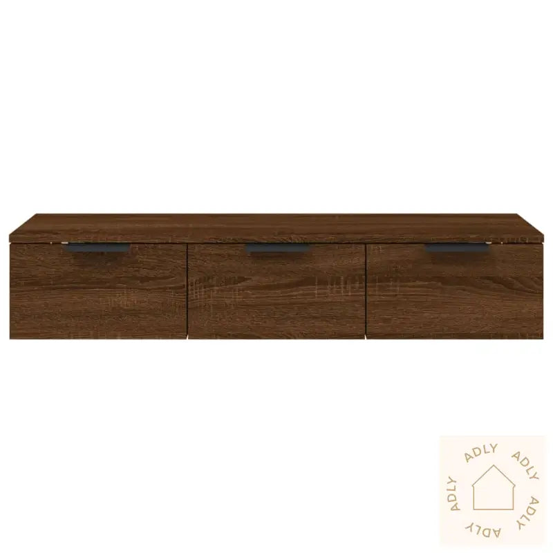 Veggskap Brun Eik 102X30X20 Cm Konstruert Tre