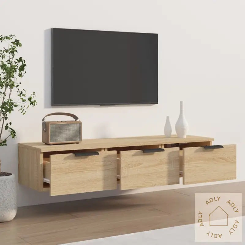 Veggskap Sonoma Eik 102X30X20 Cm Konstruert Tre