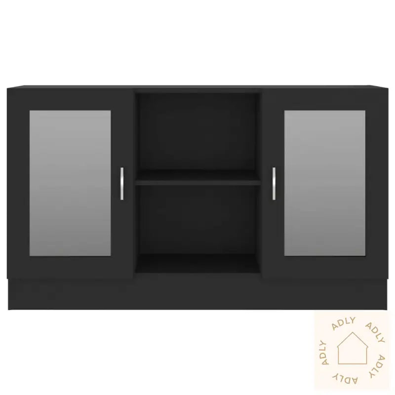 Vitrine Svart 120X30,5X70 Cm Konstruert Tre