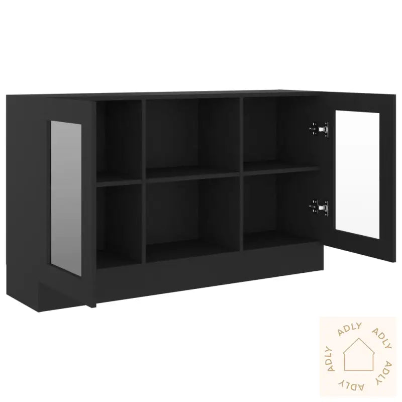 Vitrine Svart 120X30,5X70 Cm Konstruert Tre