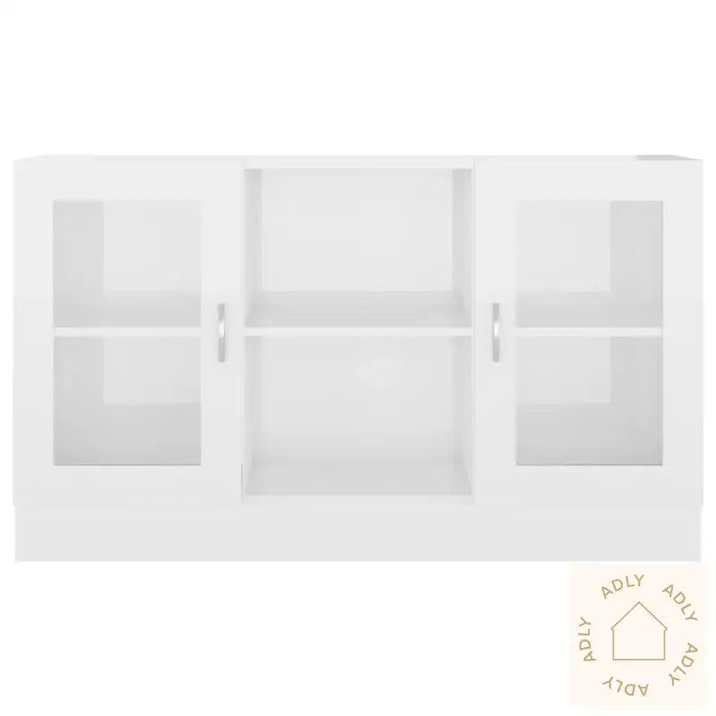Vitrine Høyglans Hvit 120X30,5X70 Cm Konstruert Tre