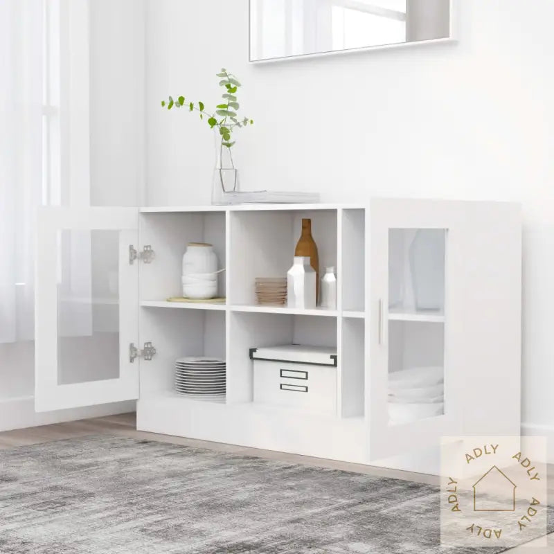Vitrine Hvit 120X30,5X70 Cm Konstruert Tre