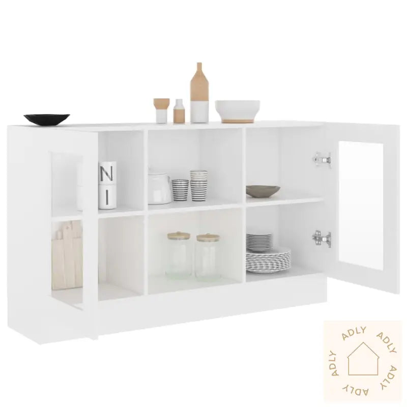 Vitrine Hvit 120X30,5X70 Cm Konstruert Tre