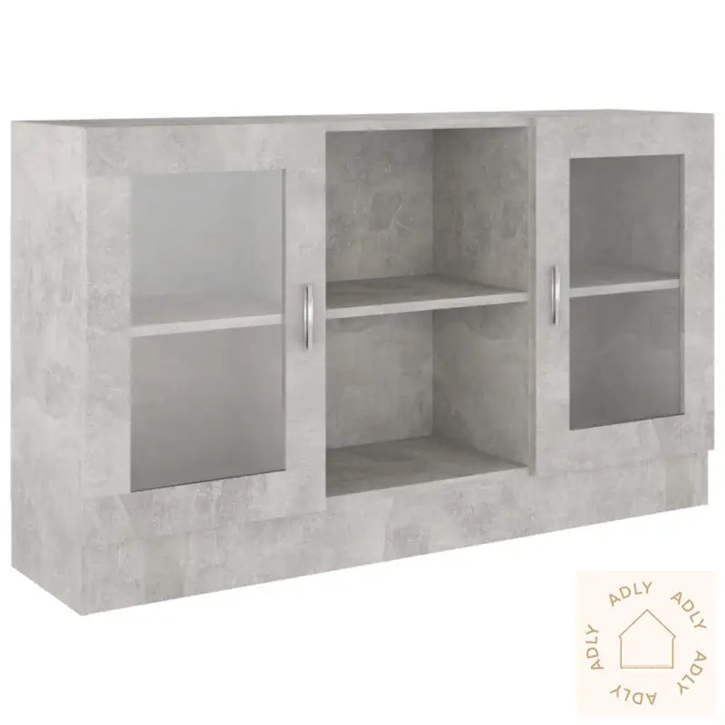 Vitrine Betonggrå 120X30,5X70 Cm Konstruert Tre