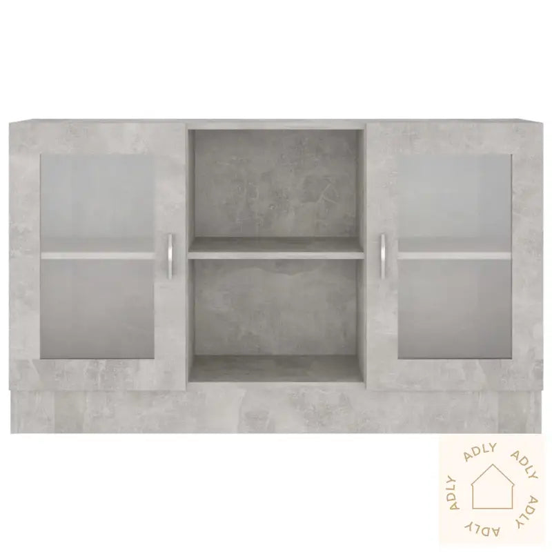 Vitrine Betonggrå 120X30,5X70 Cm Konstruert Tre