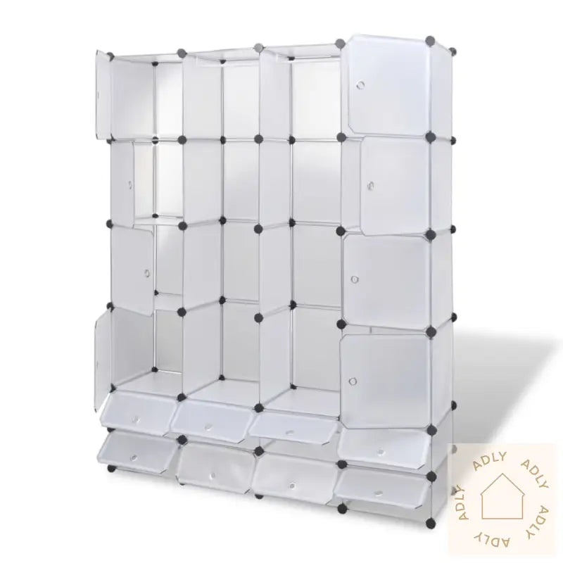 Modulært Skap 18 Deler Hvit 37X146X180,5 Cm