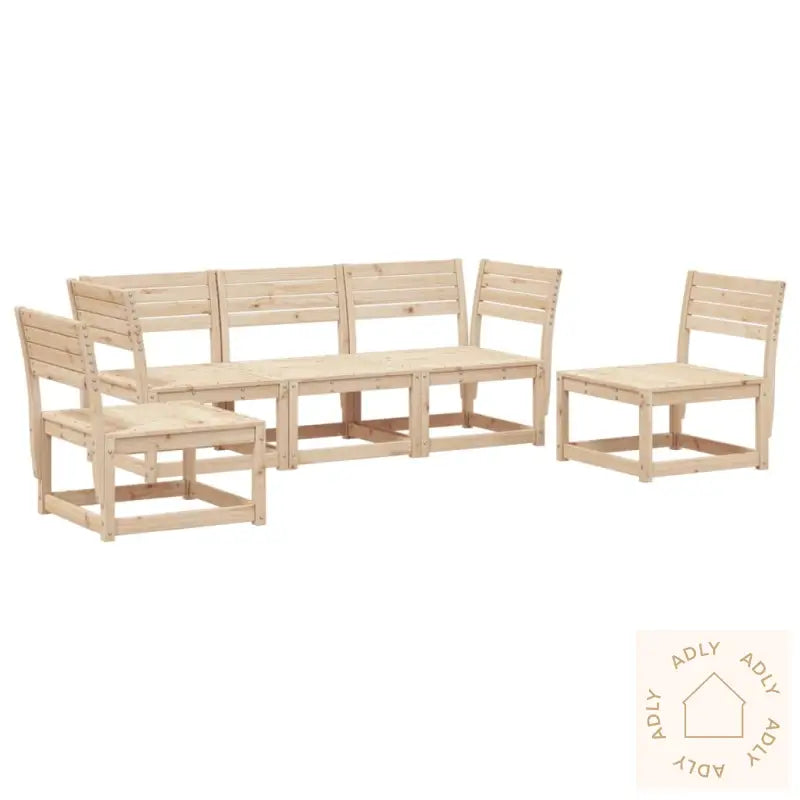 Hagesofasett 5 Deler Heltre Furu