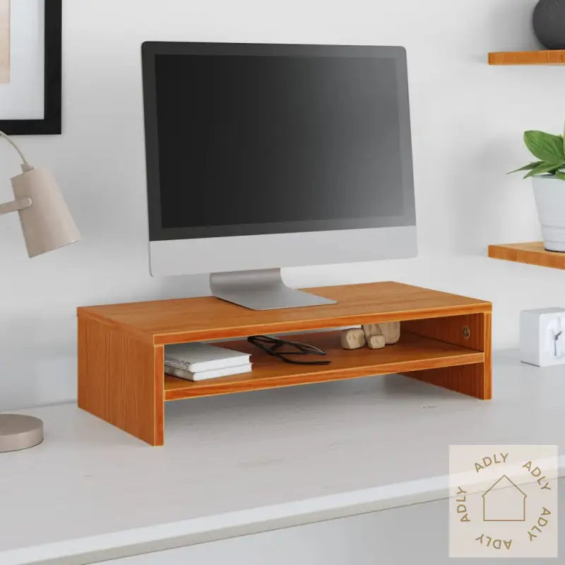 Monitorstativ Voksbrun 50X24X13 Cm Heltre Furu