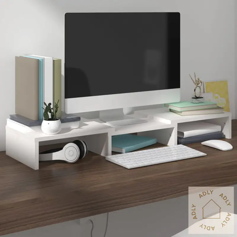 Monitorstativ Hvit 60X24X10,5 Cm Heltre Furu