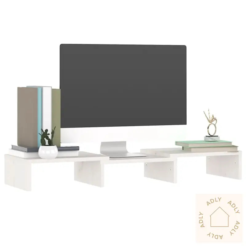 Monitorstativ Hvit 60X24X10,5 Cm Heltre Furu