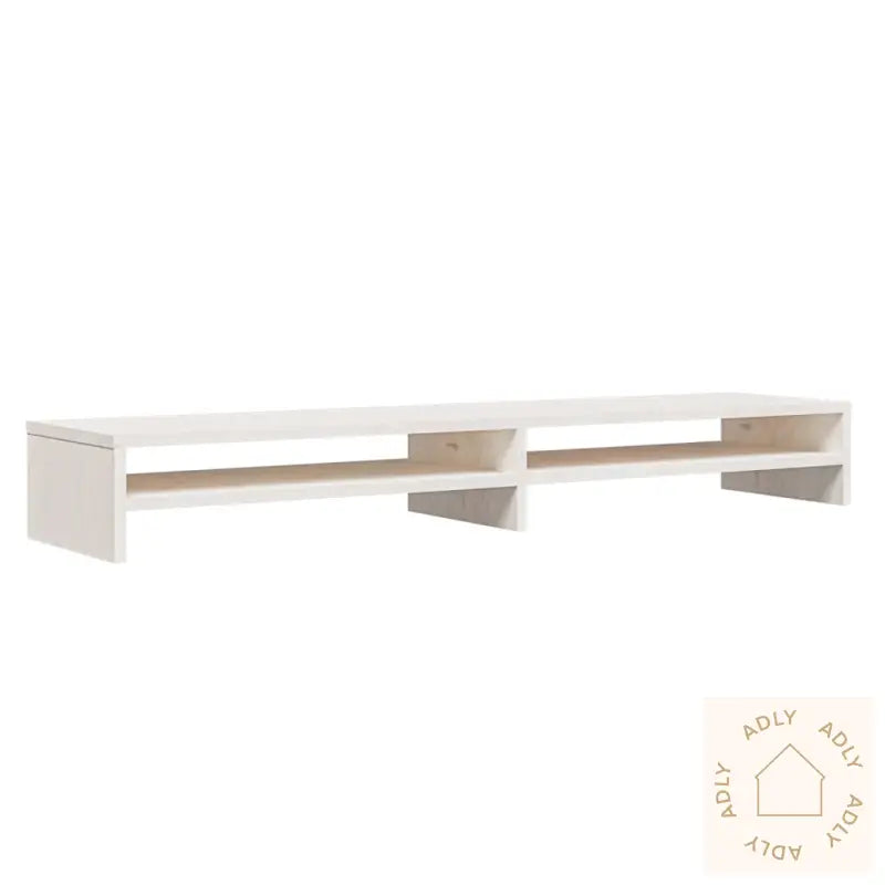 Monitorstativ Hvit 100X24X13 Cm Heltre Furu
