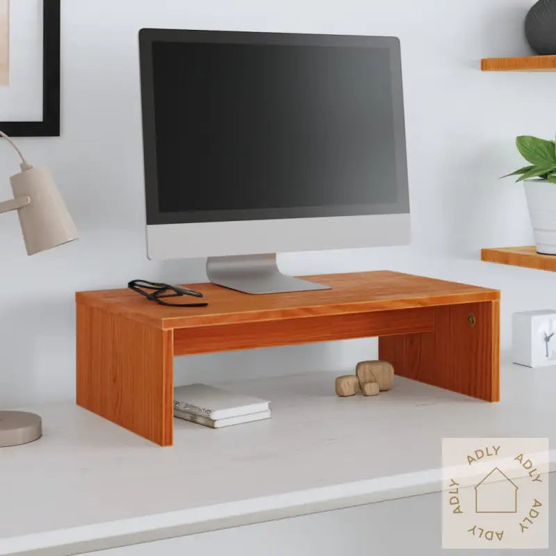 Monitorstativ Voksbrun 50X27X15 Cm Heltre Furu