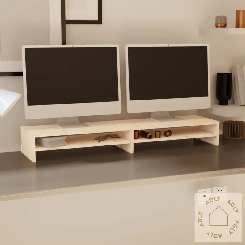 Monitorstativ 100X24X13 Cm Heltre Furu