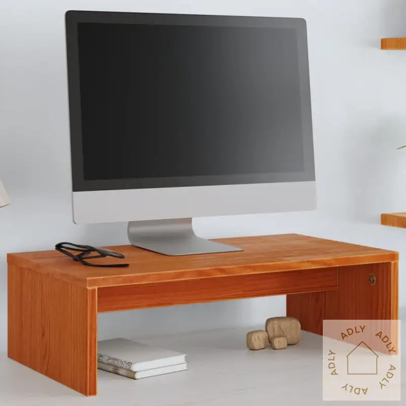 Monitorstativ Voksbrun 50X27X15 Cm Heltre Furu