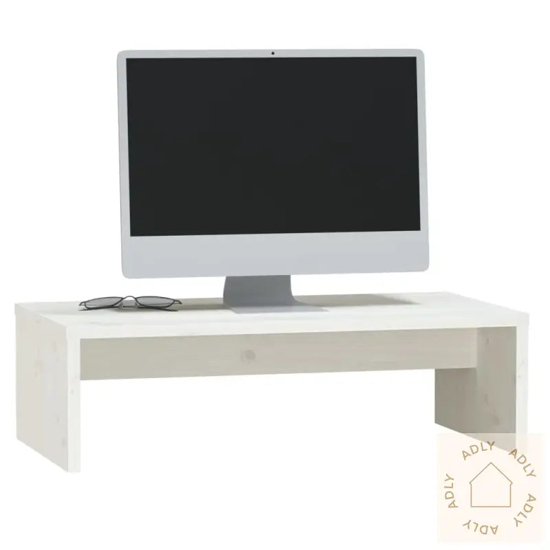 Monitorstativ Hvit 50X27X15 Cm Heltre Furu