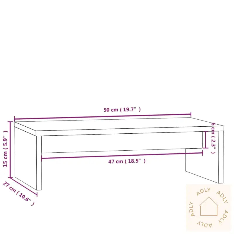 Monitorstativ 50X27X15 Cm Heltre Furu