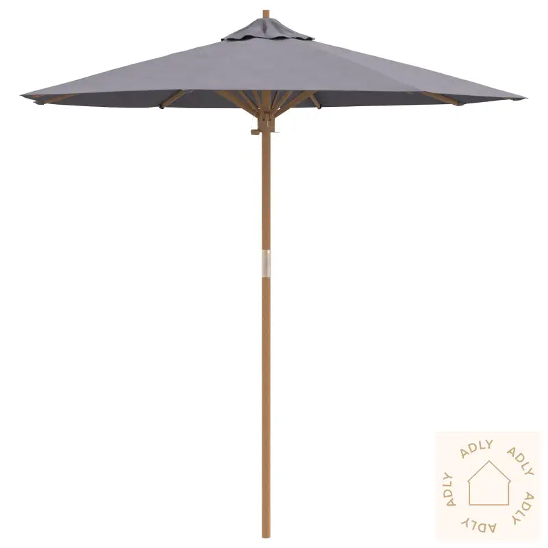 Mørk Grå Hage Parasol 217X230 Cm Bambus