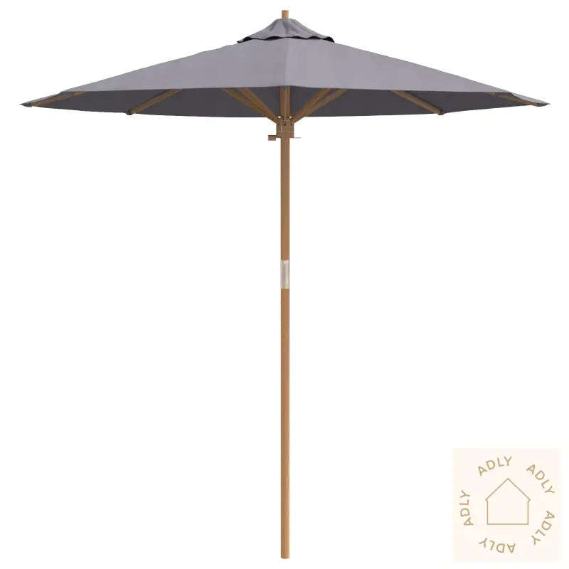 Mørk Grå Hage Parasol 217X230 Cm Bambus