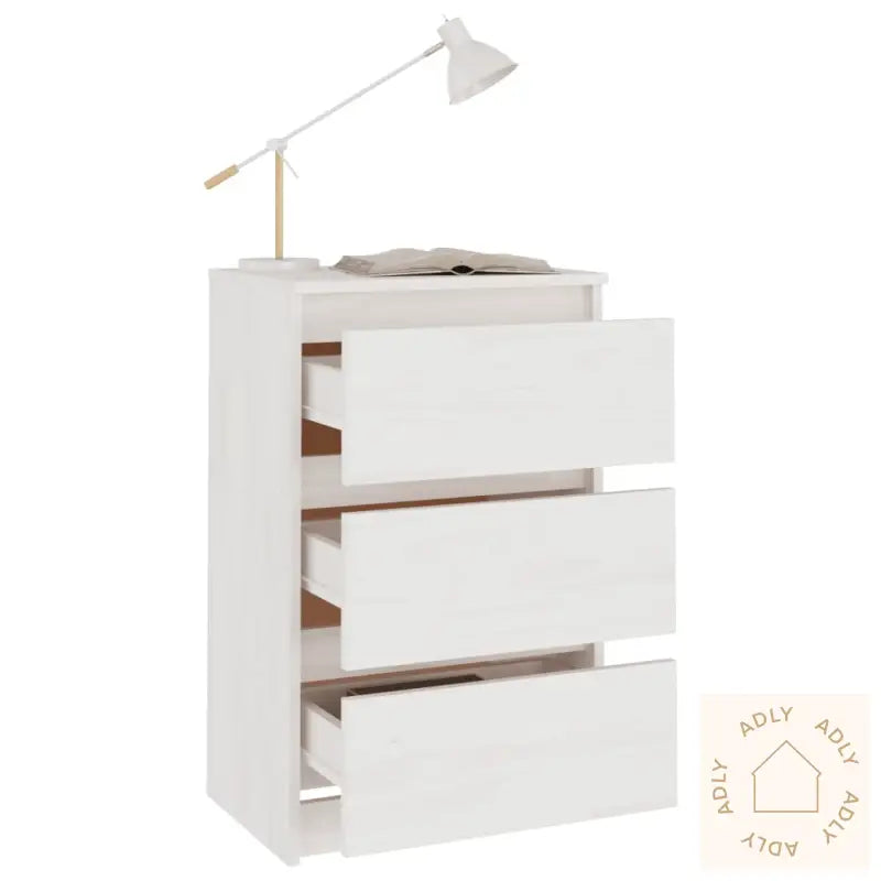 Nattbord 2 Stk Hvit 40X29,5X64 Cm Heltre Furu