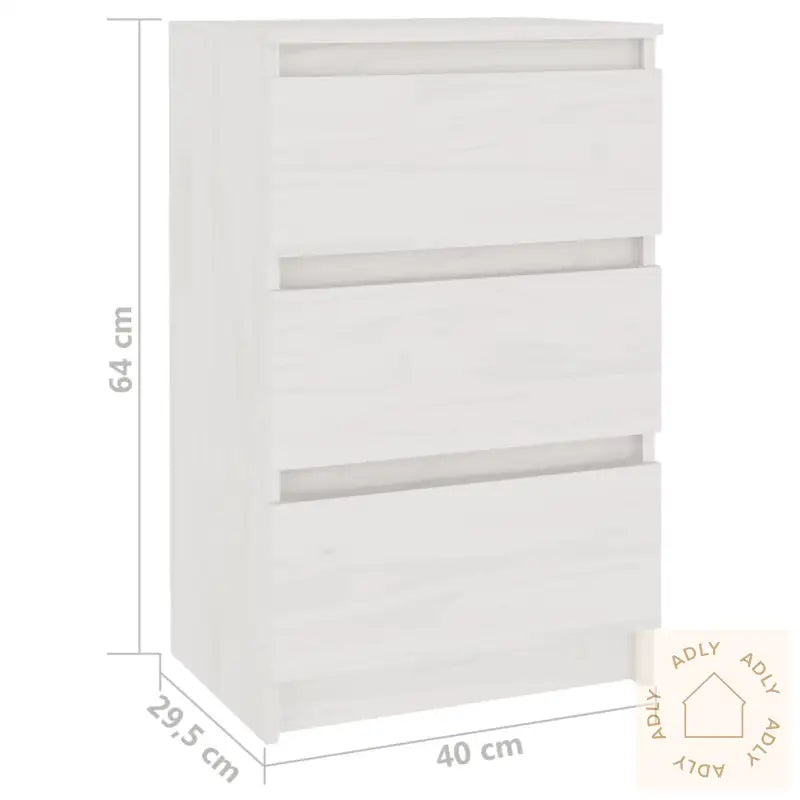Nattbord 2 Stk Hvit 40X29,5X64 Cm Heltre Furu