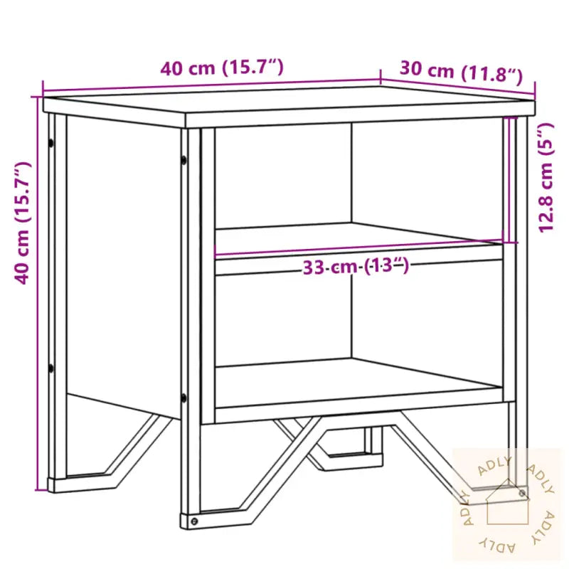 Nattbord Sonoma Eik 2 Stk 40X30X40 Cm Konstruert Tre