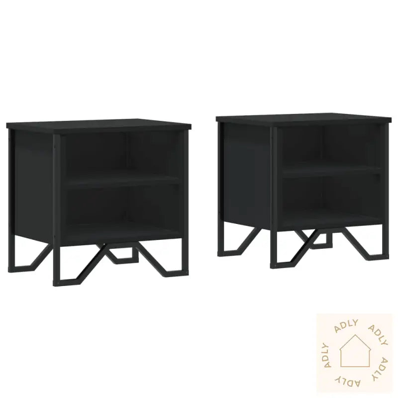 Nattbord Svart 2 Stk 40X30X40 Cm Konstruert Tre