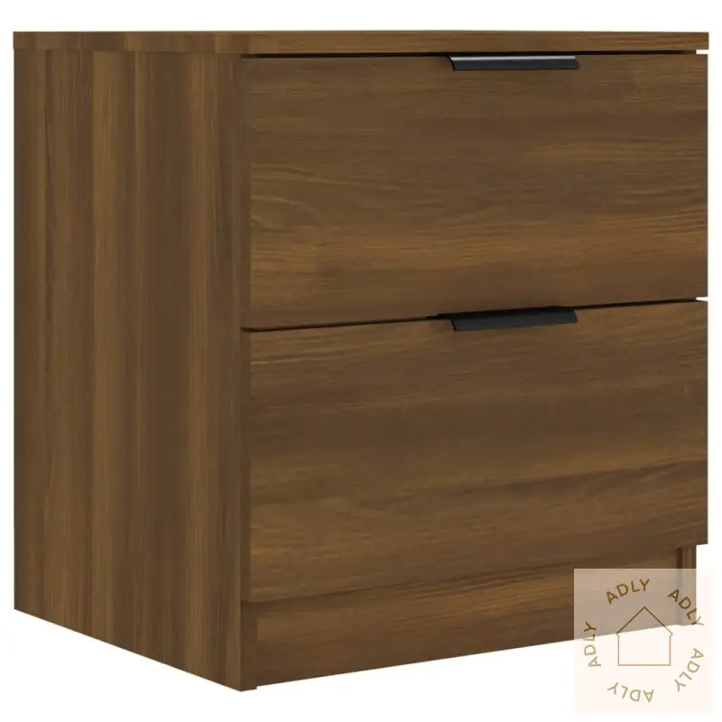 Nattbord 2 Stk Brun Eik Konstruert Tre