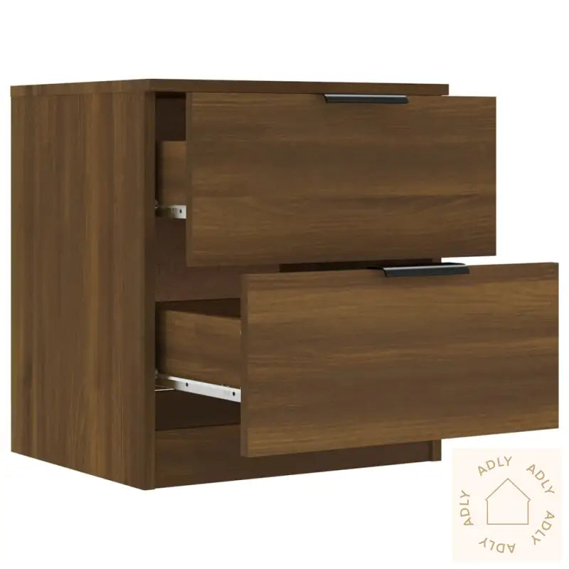 Nattbord 2 Stk Brun Eik Konstruert Tre