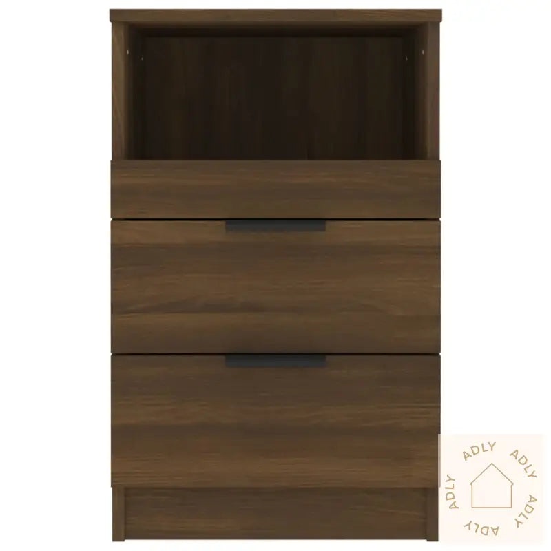 Nattbord 2 Stk Brun Eik Konstruert Tre