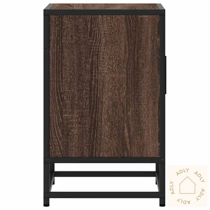 Nattbord 2 Stk Brun Eik 40X31X50 Cm Konstruert Tre Og Metall