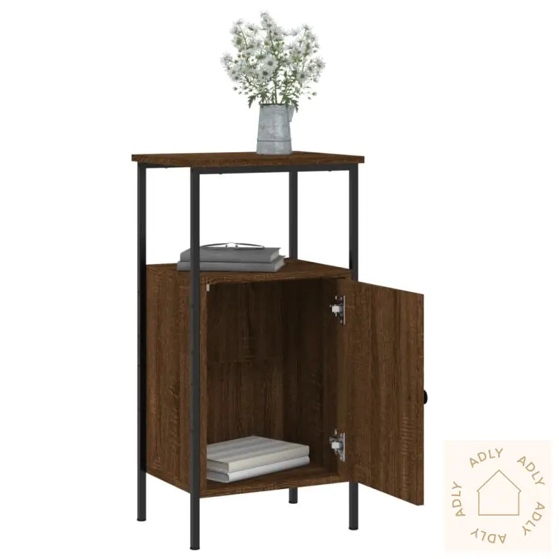 Nattbord 2 Stk Brun Eik 41X31X80 Cm Konstruert Tre