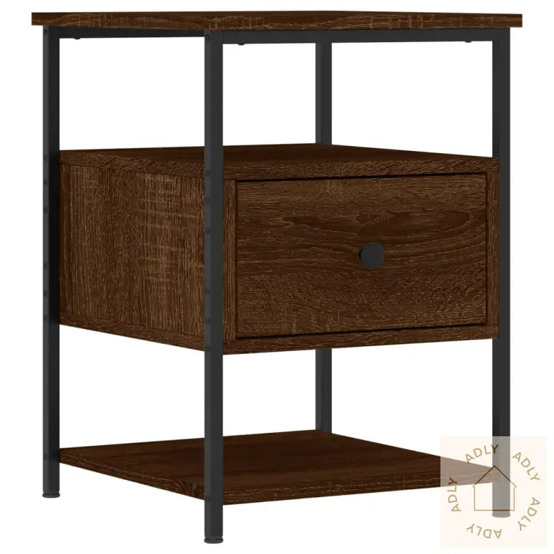 Nattbord 2 Stk Brun Eik 40X42X56 Cm Konstruert Tre