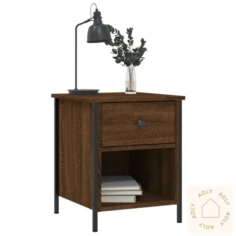 Nattbord 2 Stk Brun Eik 40X42X50 Cm Konstruert Tre