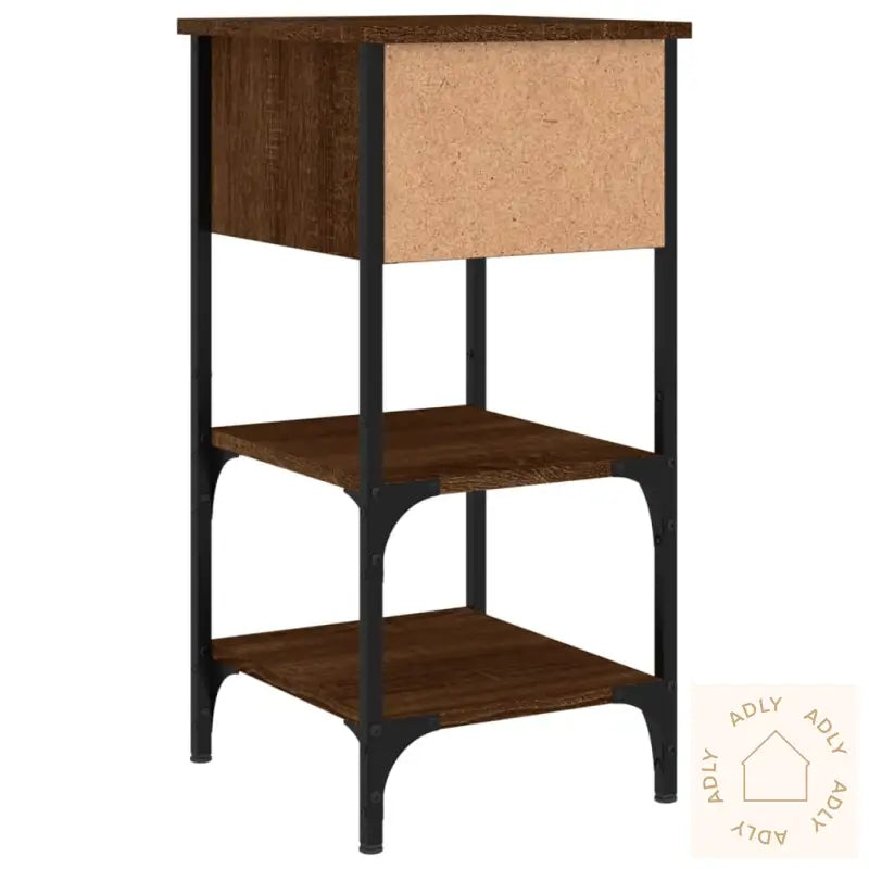 Nattbord 2 Stk Brun Eik 34X36X70 Cm Konstruert Tre