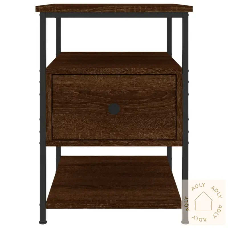 Nattbord 2 Stk Brun Eik 40X42X56 Cm Konstruert Tre