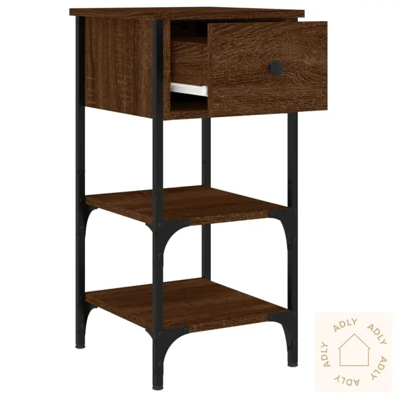 Nattbord 2 Stk Brun Eik 34X36X70 Cm Konstruert Tre